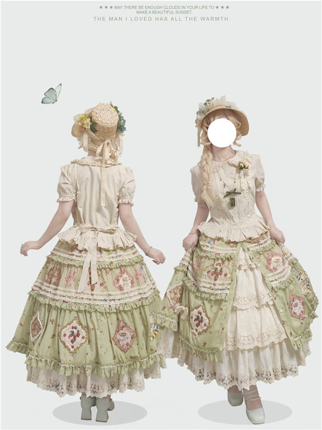 Miss Point Kitty and Rose Green Lolita Dress and Skirt