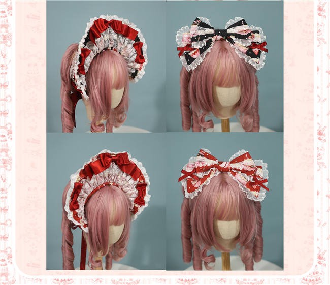 Antique Doll Strawberry Cake Sweet Lolita Dress, Blouse and Accessories