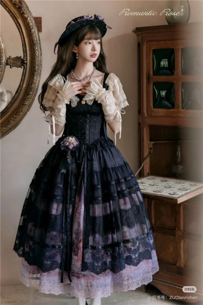 Romantic Rose Elegant Lolita Skirt, Top and Blouse