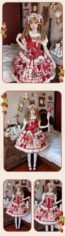 Fantasy Strawberry Garden Sweet Lolita Dress and Blouse