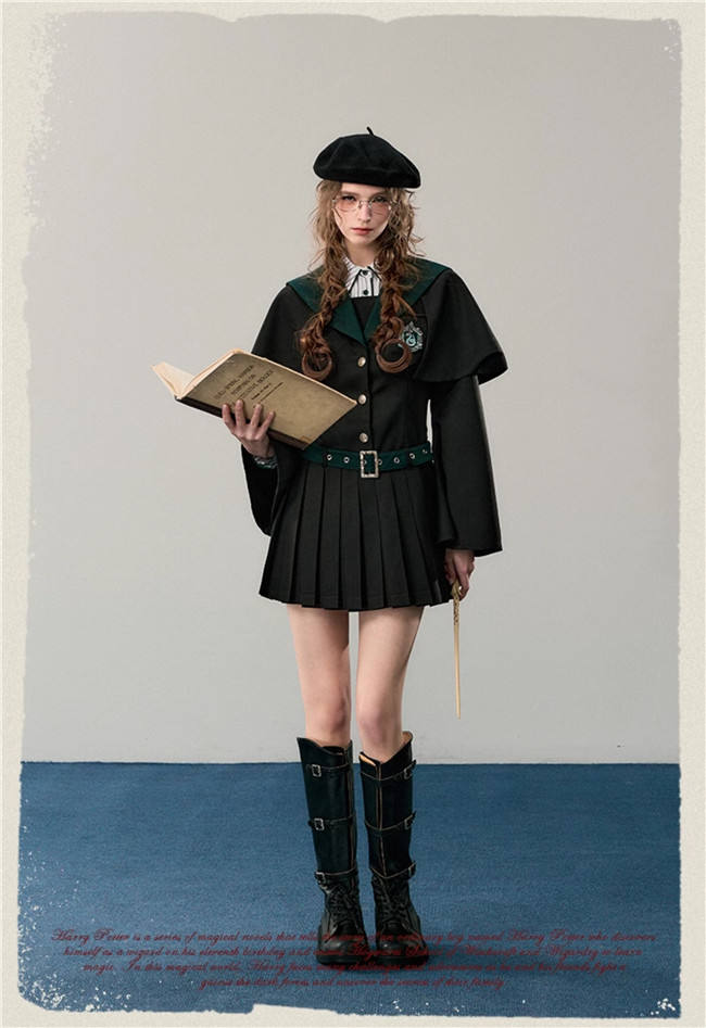 Kyouko & Harry Potter Co-signed Sailor Collar Dress with Detachable Cape Harry Potter Dress