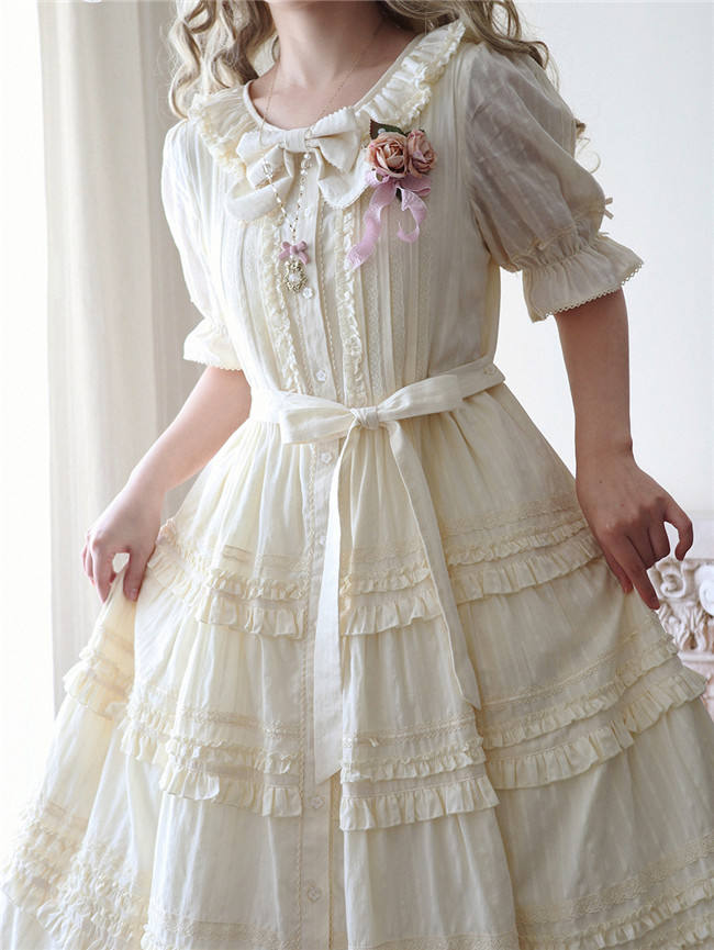 Miss Point Kitty and Rose Unicolor Lolita Dress