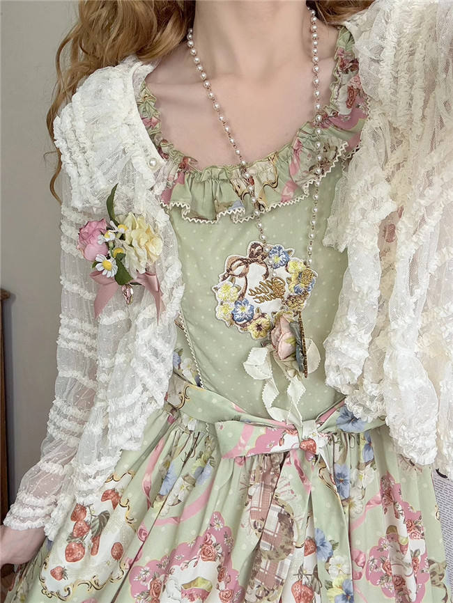 Miss Point Kitty and Rose Green Lolita Dress and Skirt