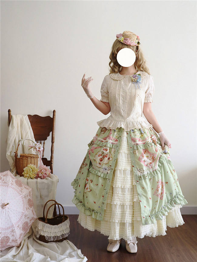 Miss Point Kitty and Rose Green Lolita Dress and Skirt
