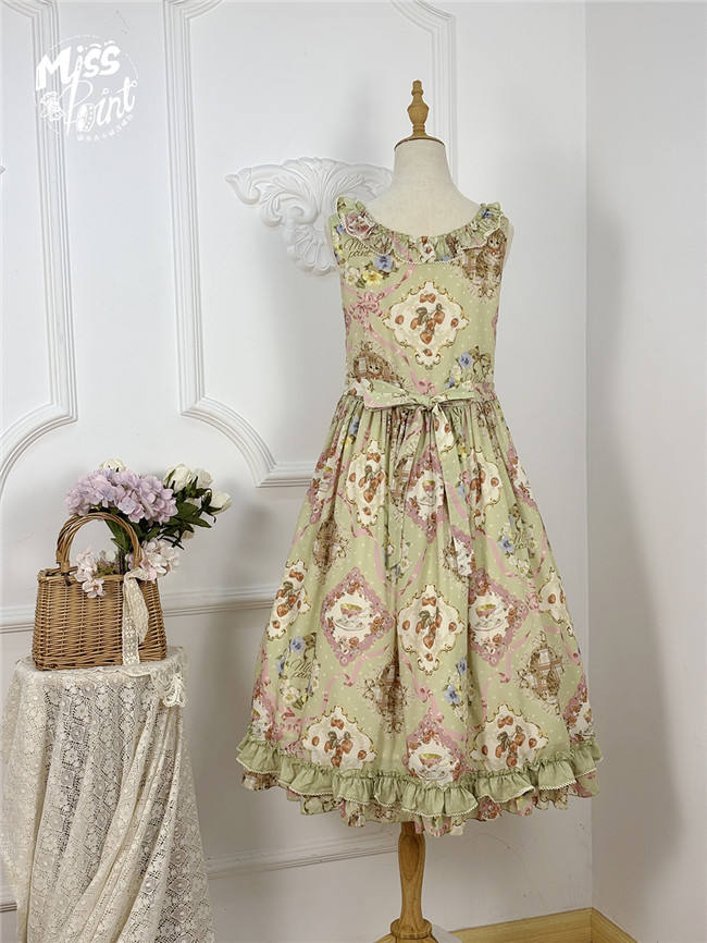 Miss Point Kitty and Rose Green Lolita Dress and Skirt