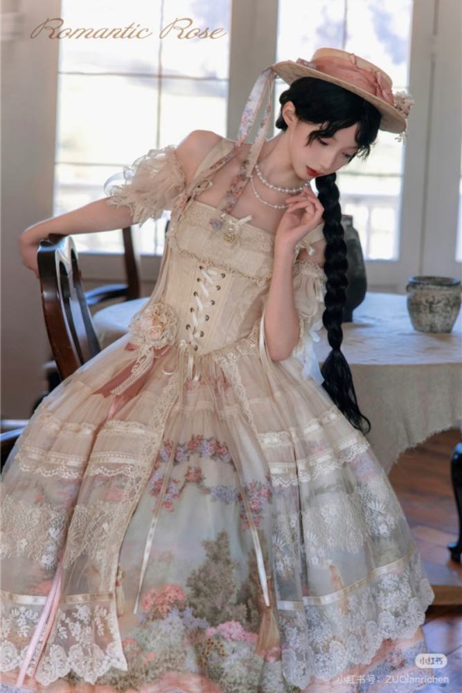 Romantic Rose Elegant Lolita Skirt, Top and Blouse
