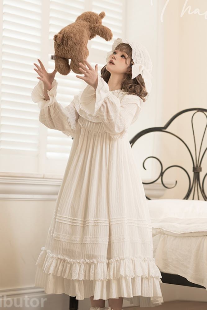 Good Night Kuro Shiro Lolita Style Sleepwear Pajama Dress