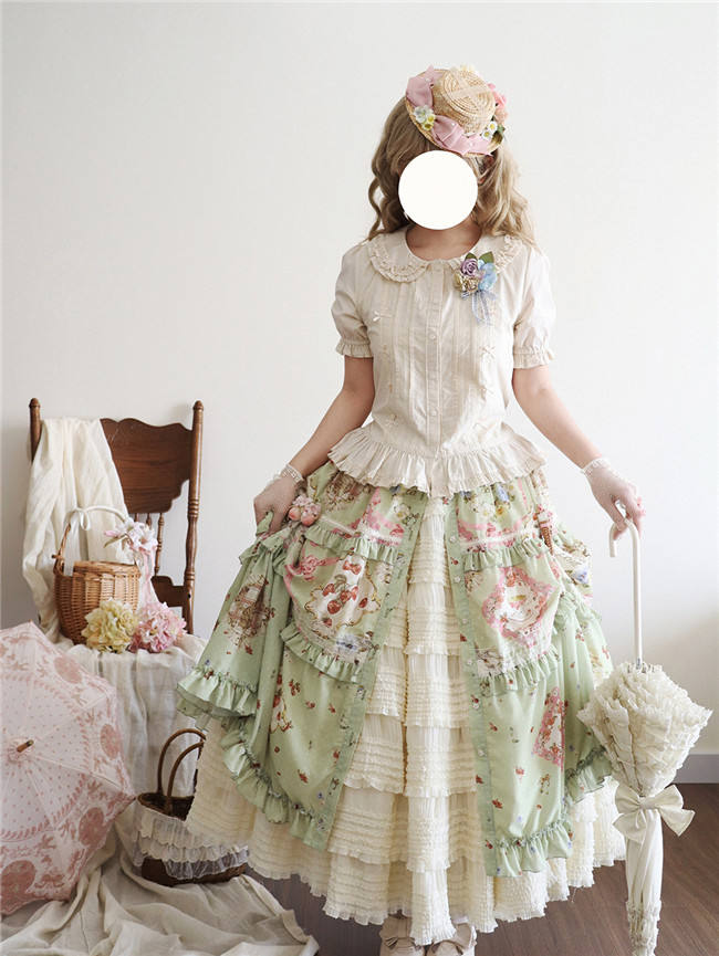 Miss Point Kitty and Rose Green Lolita Dress and Skirt