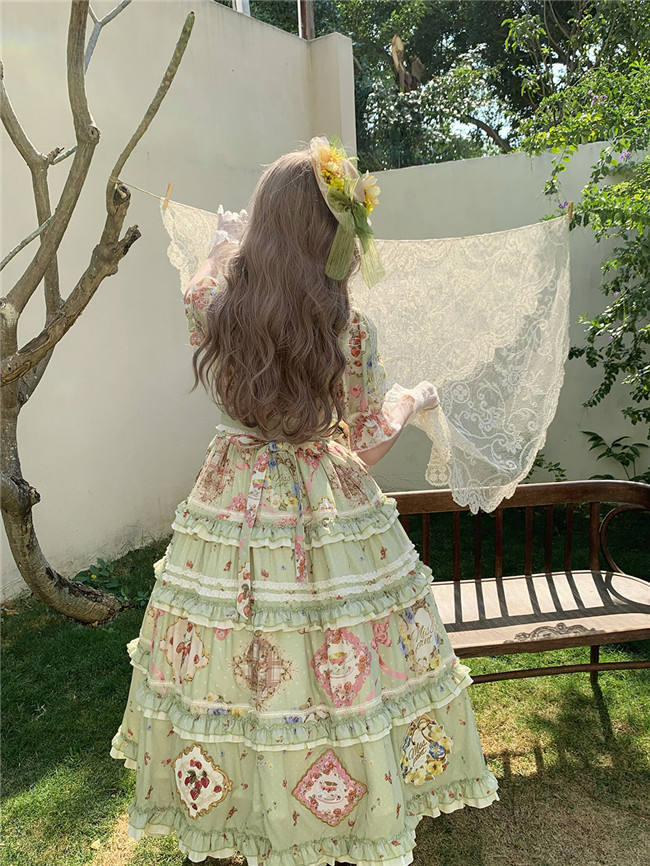 Miss Point Kitty and Rose Green Lolita Dress and Skirt