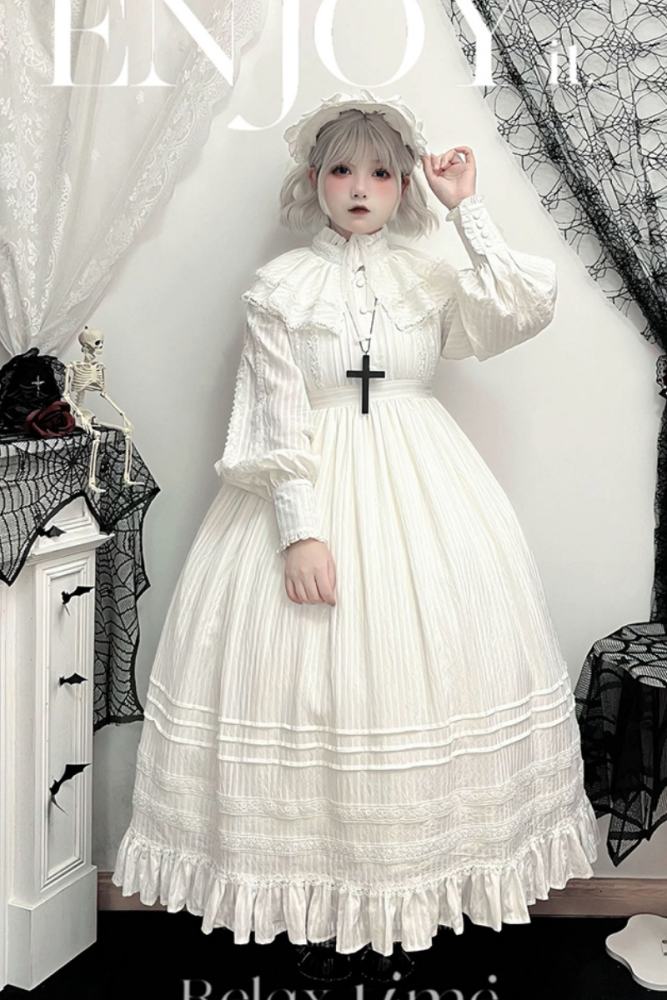 Quiet Place Kuro Shiro Lolita Gothic One Piece Dress