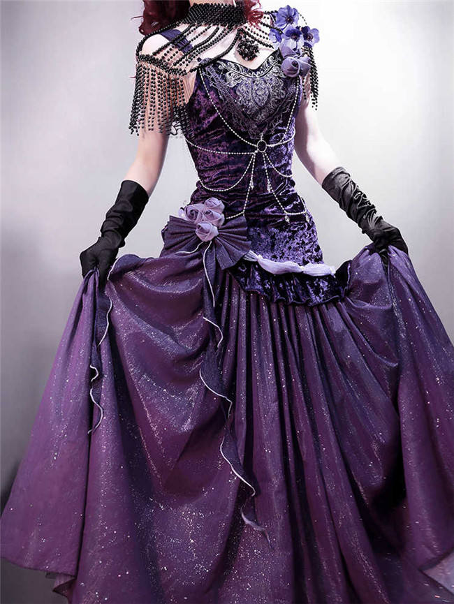 Mysterious Nocturne Purple Jumper Dress and Underskirt
