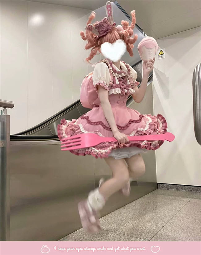 Sakurahime Rabbit Cake Sweet Lolita Dress and Hat