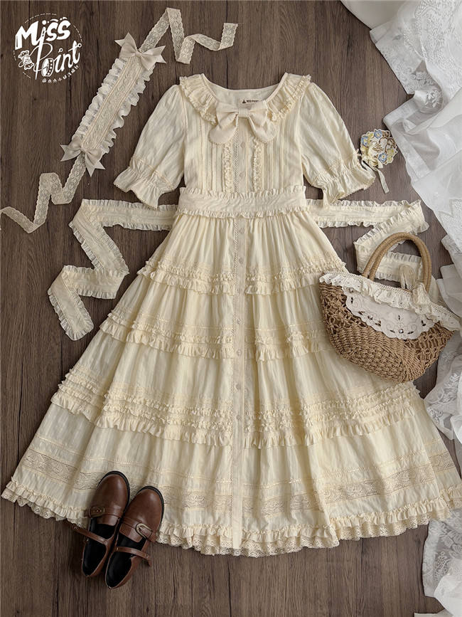 Miss Point Kitty and Rose Unicolor Lolita Dress