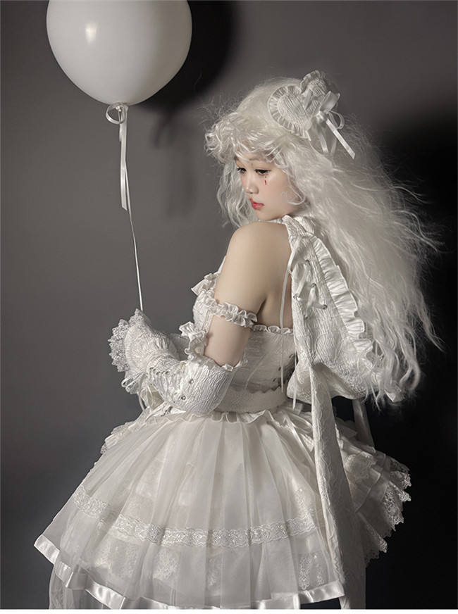 Rabbit and Cat Theme Halter Neck Top, Tiered Skirt and Trousers