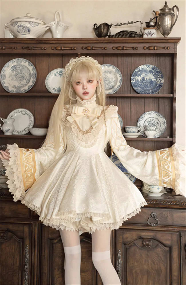 Lizbird Reincarnation of Time Doll Lolita Dress, Fake Collar, Hat and Bloomer