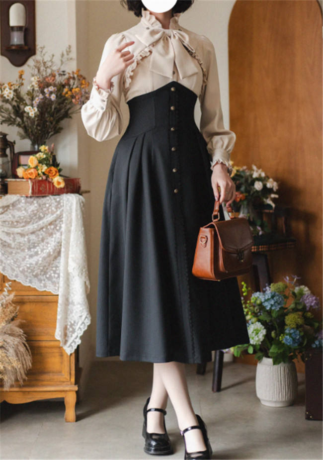 Forest Wardrobe Forest Letterhead Stripe Lolita Skirt, Coat and Blouse