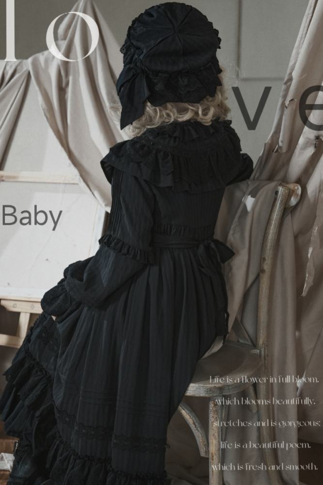 Good Night Kuro Shiro Lolita Style Sleepwear Pajama Dress