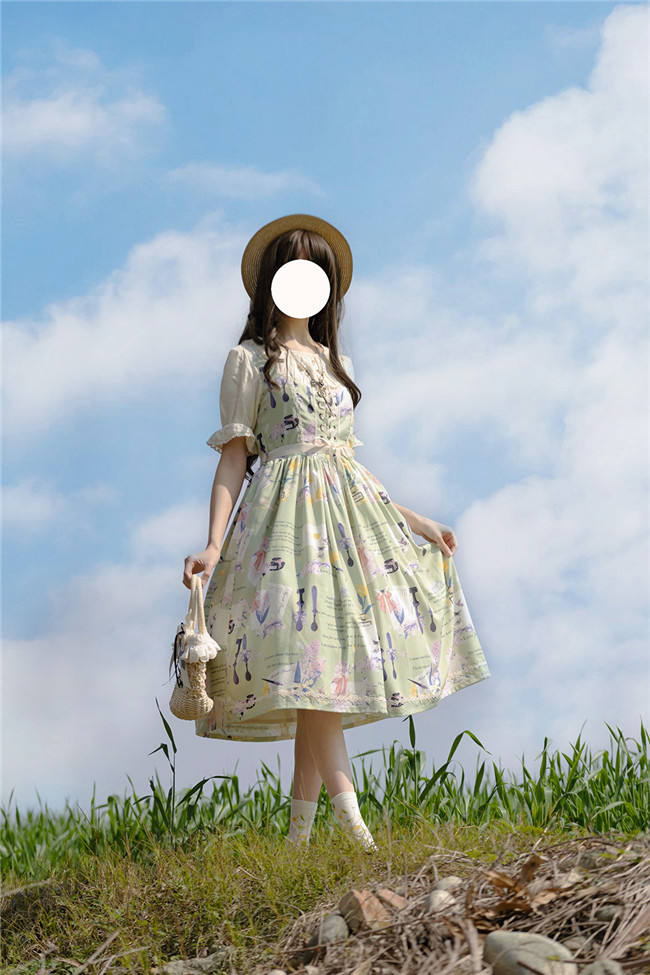 Watercolor Hyacinth Series Lolita Dress