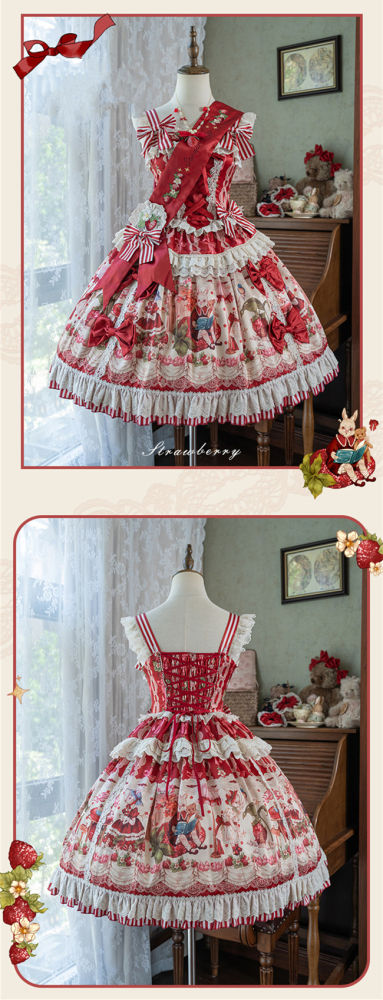 Fantasy Strawberry Garden Sweet Lolita Dress and Blouse