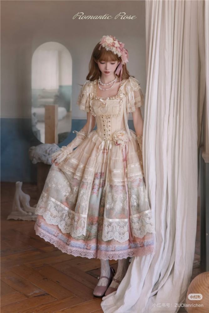 Romantic Rose Elegant Lolita Skirt, Top and Blouse