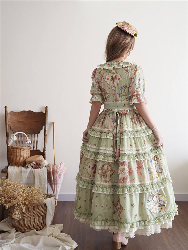 Miss Point Kitty and Rose Green Lolita Dress and Skirt
