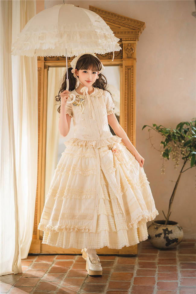 Miss Point Kitty and Rose Unicolor Lolita Skirt