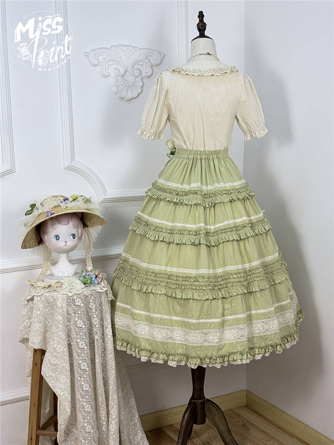 Miss Point Kitty and Rose Unicolor Lolita Skirt