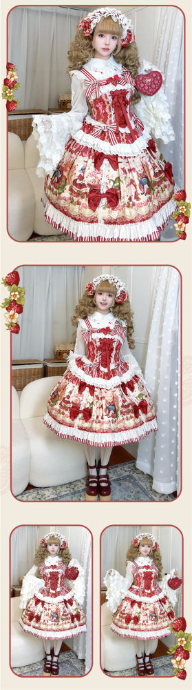 Fantasy Strawberry Garden Sweet Lolita Dress and Blouse
