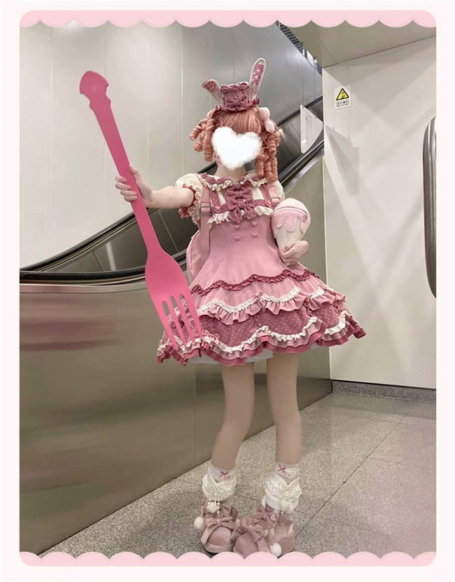 Sakurahime Rabbit Cake Sweet Lolita Dress and Hat