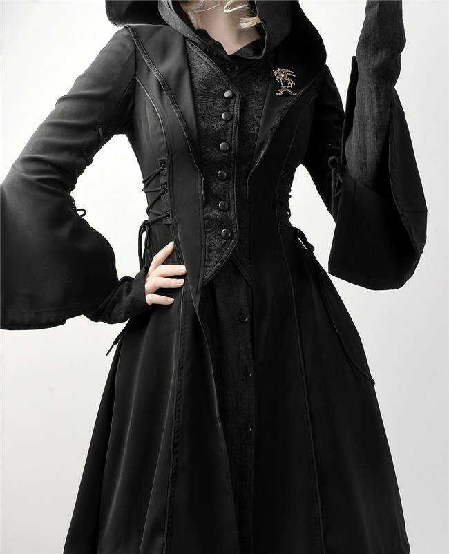 Milu Original Black Hooded Coat and One Piece