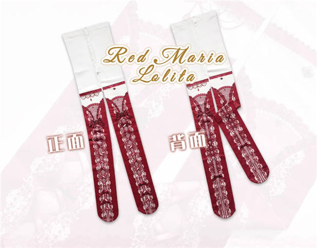 Red Maria Ribbon Bowknot Lolita Tights