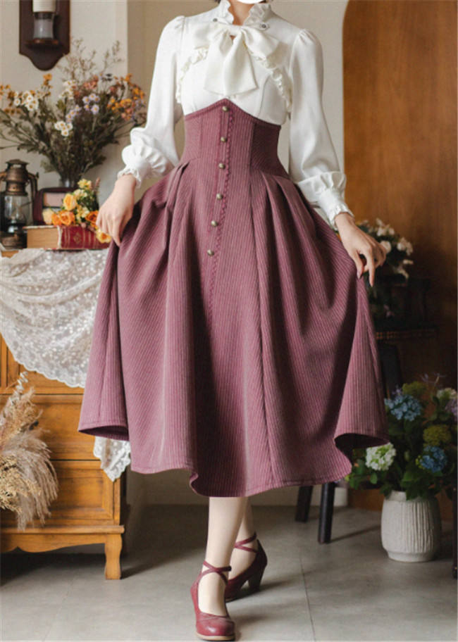 Forest Wardrobe Forest Letterhead Stripe Lolita Skirt, Coat and Blouse