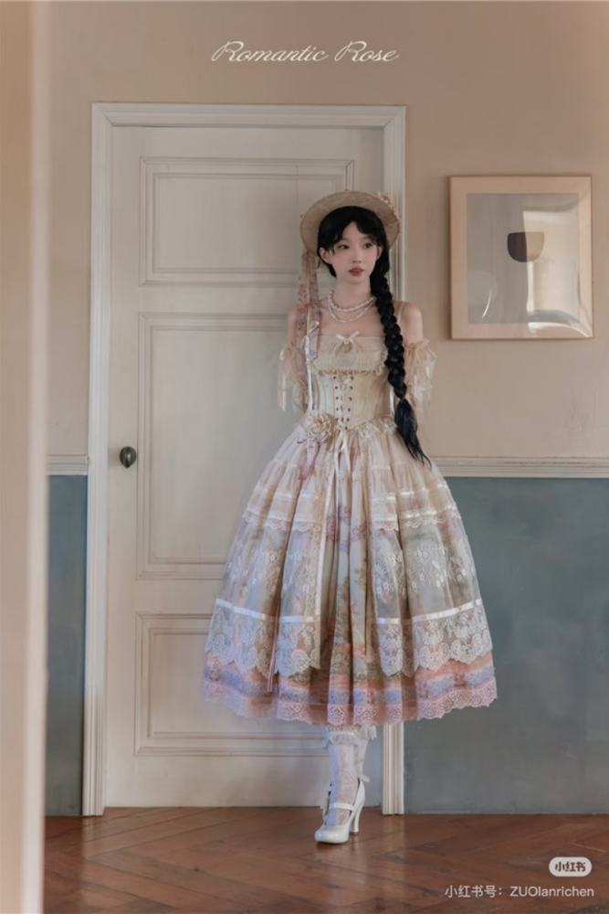 Romantic Rose Elegant Lolita Skirt, Top and Blouse