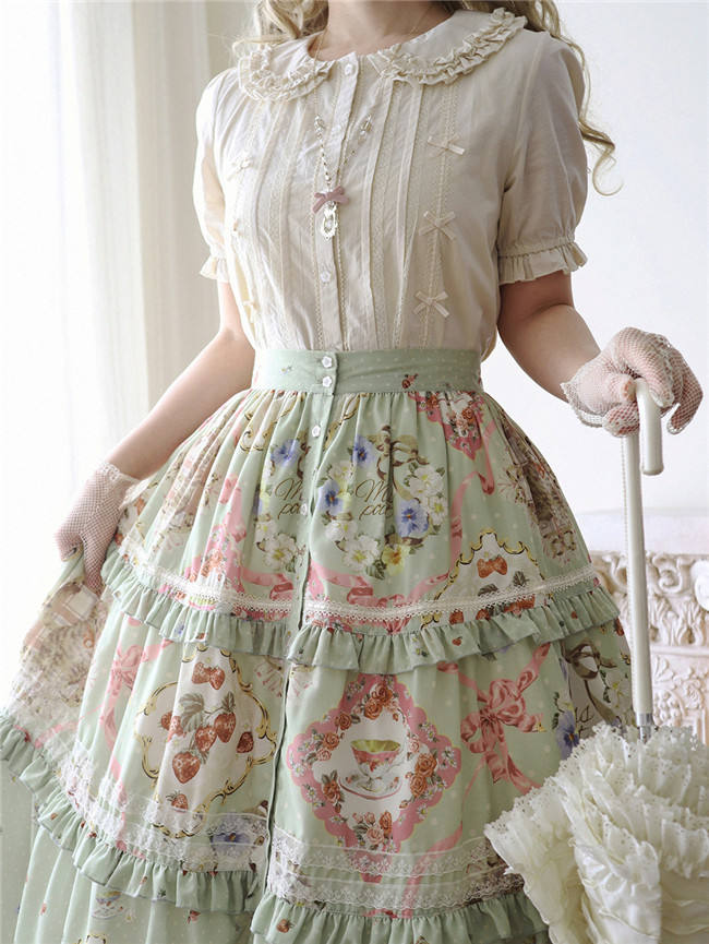 Miss Point Kitty and Rose Green Lolita Dress and Skirt