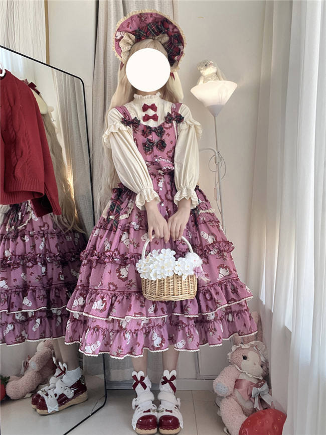 Miss Point Forest Berry Rabbit Lolita Jumper Dress