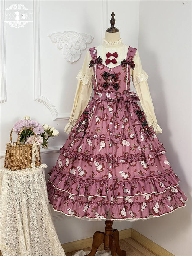 Miss Point Forest Berry Rabbit Lolita Jumper Dress