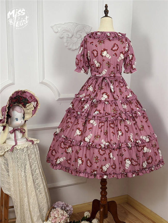Miss Point Forest Berry Rabbit Lolita Short Sleeves Dress