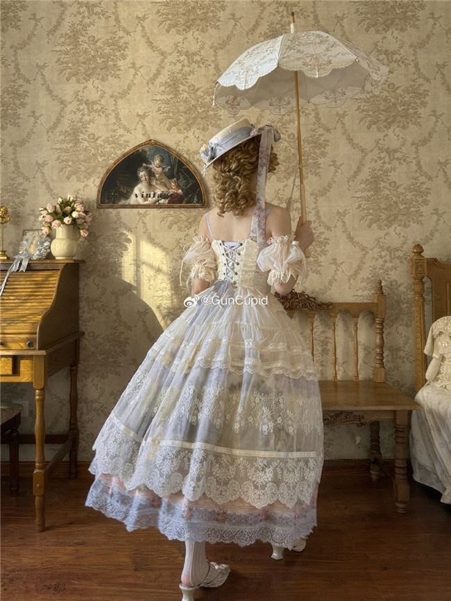 Romantic Rose Elegant Lolita Dress and Overskirt