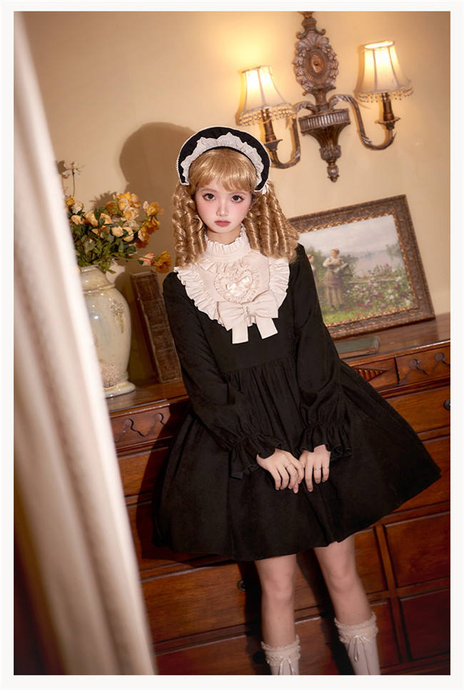 Withpuji The Twilight Choir Loose Doll Lolita Dress and Apron
