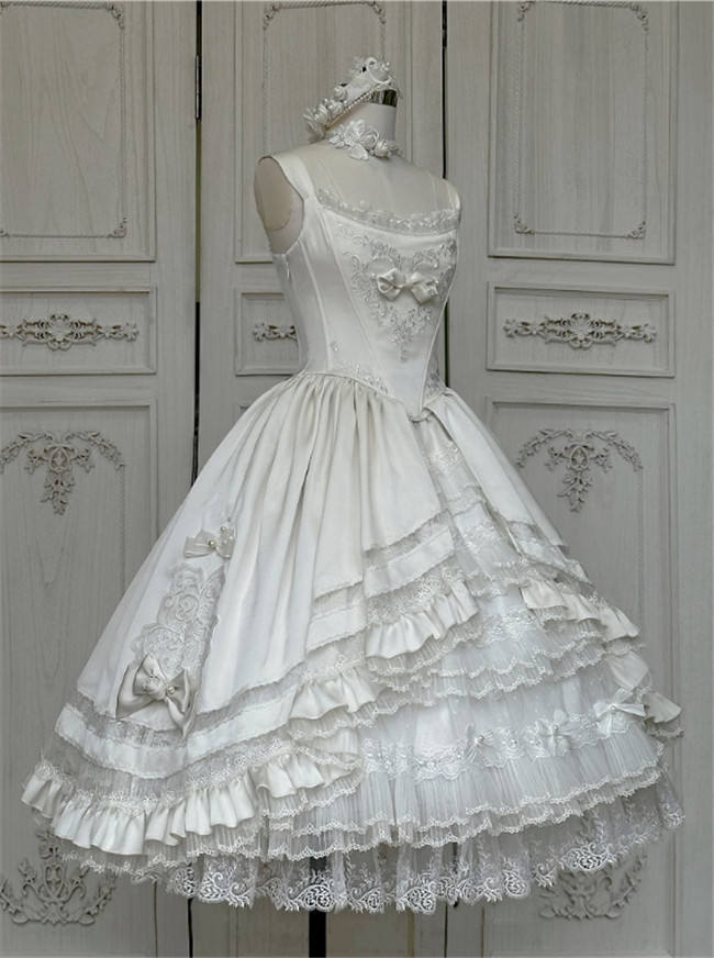 The Rose Covenant Embroidery Lolita Dress, Underskirt, Headdress and Hand Cuffs