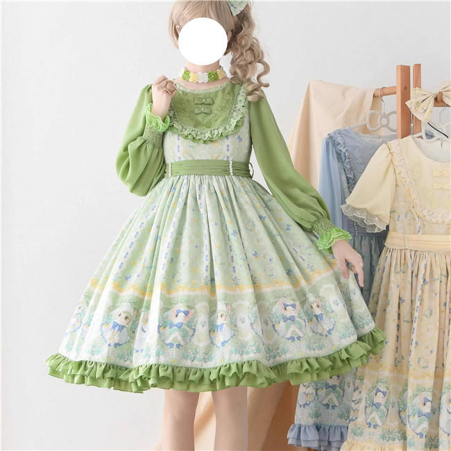 Strawberry Witch Kitten in the Lily of Valley Lolita Dress