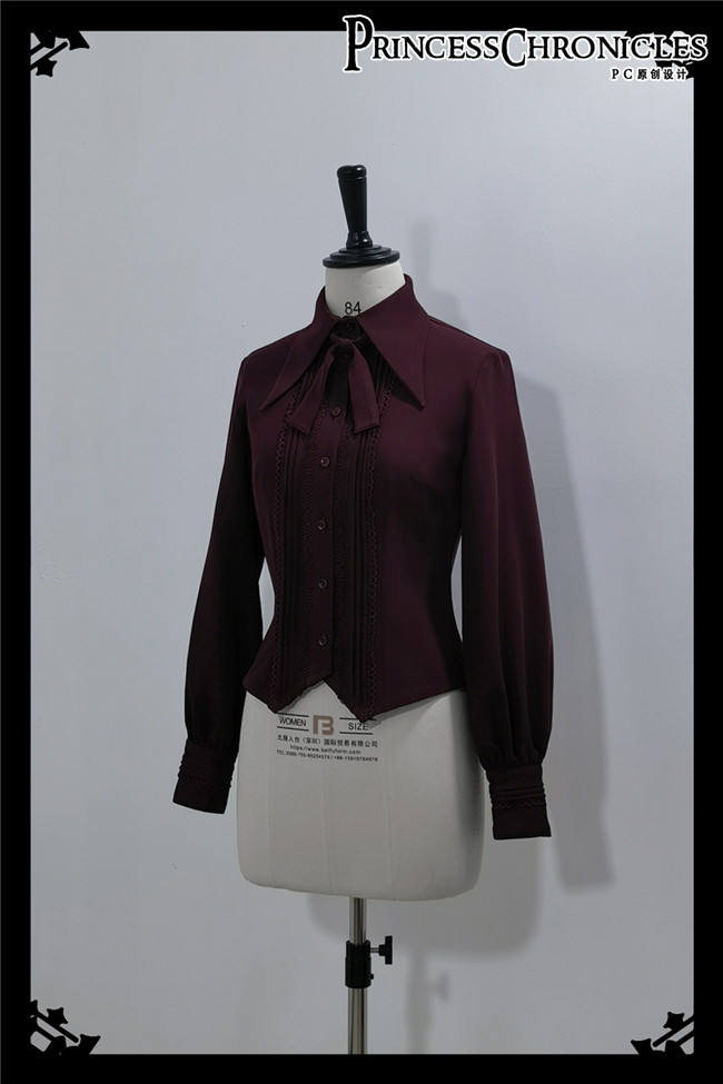 Princess Chronicles Red and Black Vintage Ouji Fashion Blouse,  Vest and Short Pants