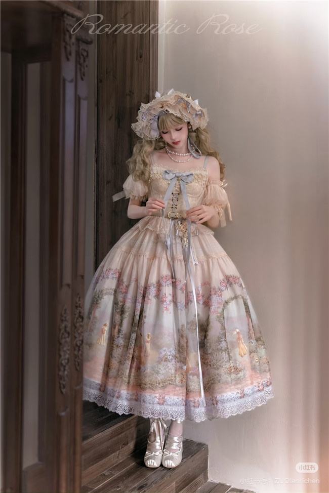 Romantic Rose Elegant Lolita Dress and Overskirt