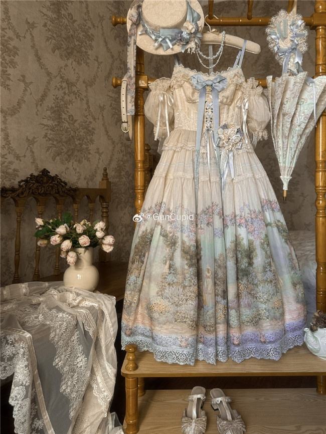 Romantic Rose Elegant Lolita Dress and Overskirt