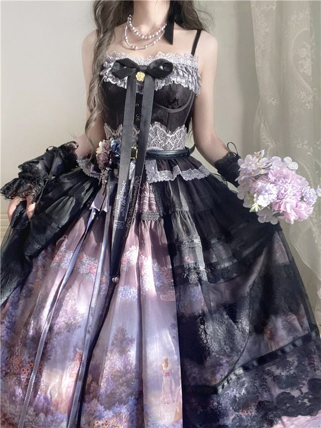 Romantic Rose Elegant Lolita Dress and Overskirt