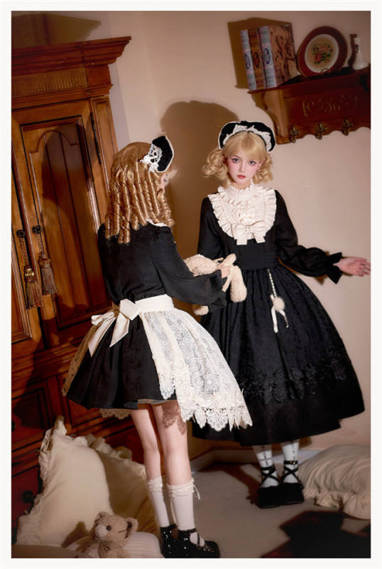 Withpuji The Twilight Choir Loose Doll Lolita Dress and Apron