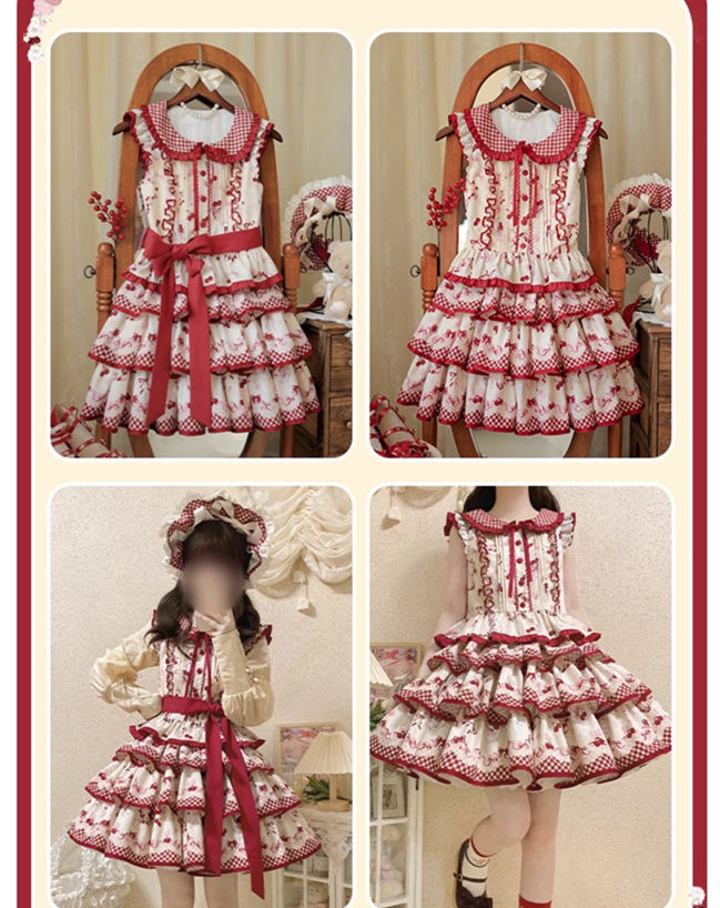 Honey Machine Ripe Cherry Sweet Lolita Skirt and Top