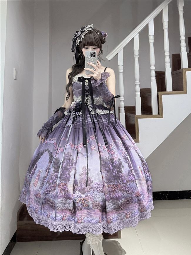 Romantic Rose Elegant Lolita Dress and Overskirt