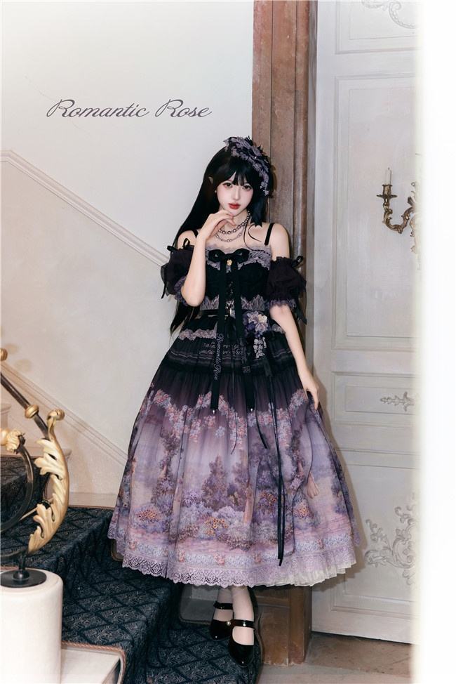 Romantic Rose Elegant Lolita Dress and Overskirt