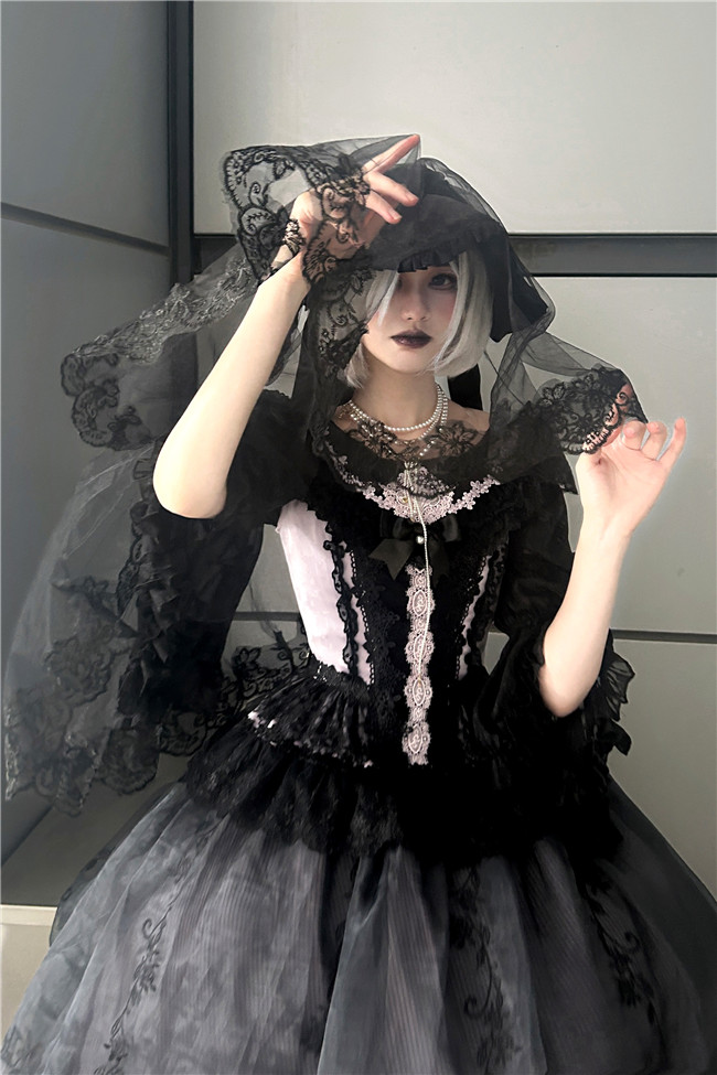 Aurora Borealis Mangata Moon Shadow Heavy Embroidery Lolita Dress